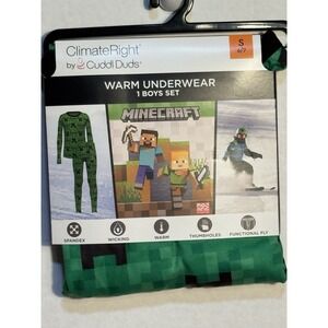 Cuddle Duds Boy's ClimateRight Minecraft Warm Underwear Set Brand New Size 6/7